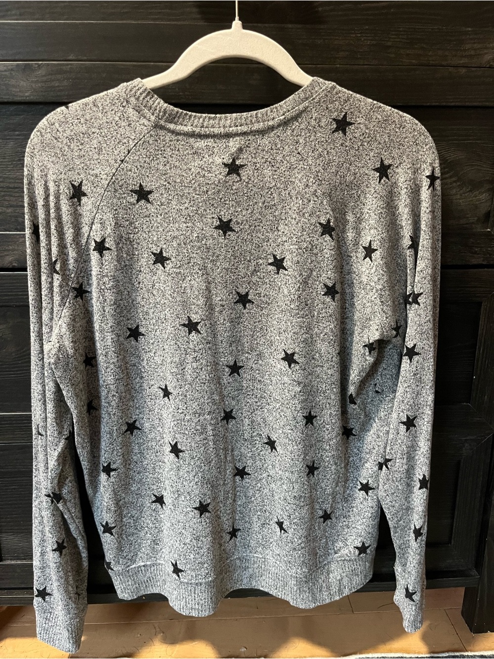 Lucky Brand Heather Gray Star-Print Crewneck Sweater - Picture 2 of 3